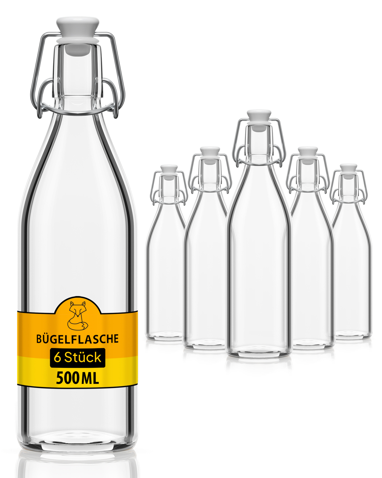 Glasflasche 1000ml Flaschen zum Befüllen Bügelverschluss leere Flaschen Likör