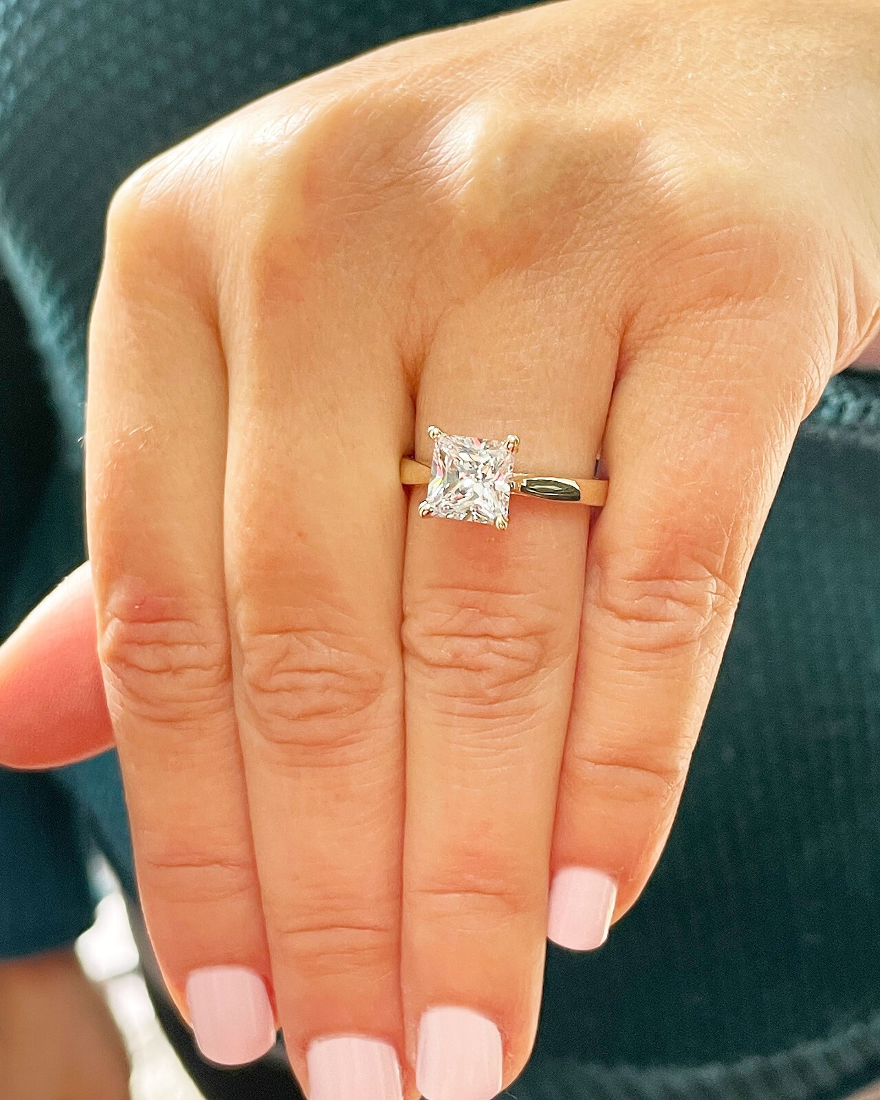 Pre-owned Knr Gia Certified 14k Solid Yellow Gold Princess Cut Diamond Engagement Ring 2.00ctw In White