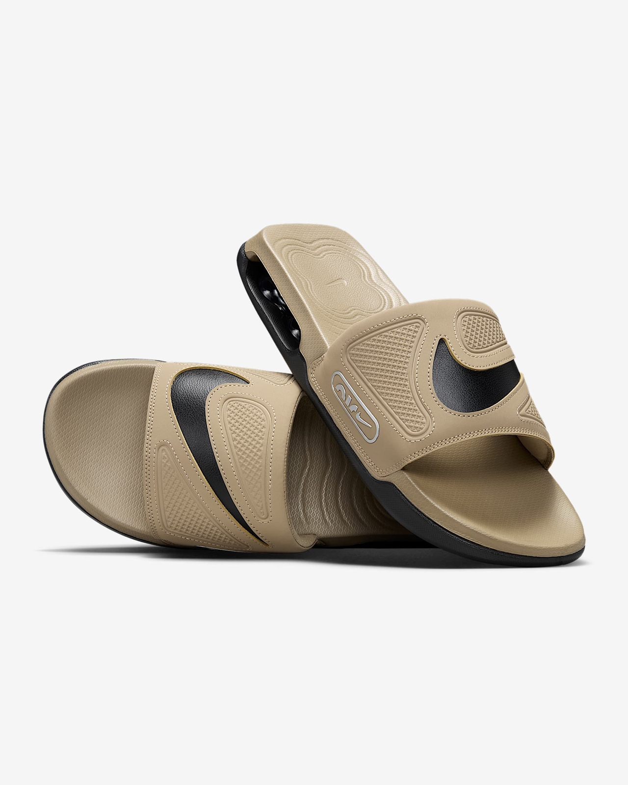 DC1460-201 Nike Air Max Cirro Slide Khaki Metallic Silver Black