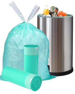 Biodegradable Trash Bags 8 Gallon Trash Can Liners, 50 Counts 8 Gallon Trash ...