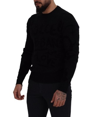 DOLCE & GABBANA DOLCE & GABBANA PULLOVER MIT RUNDHALSAUSSCHNITT AUS WOLLE MIT LOGOMUSTER -