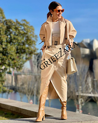 Paperbag top skirt beige