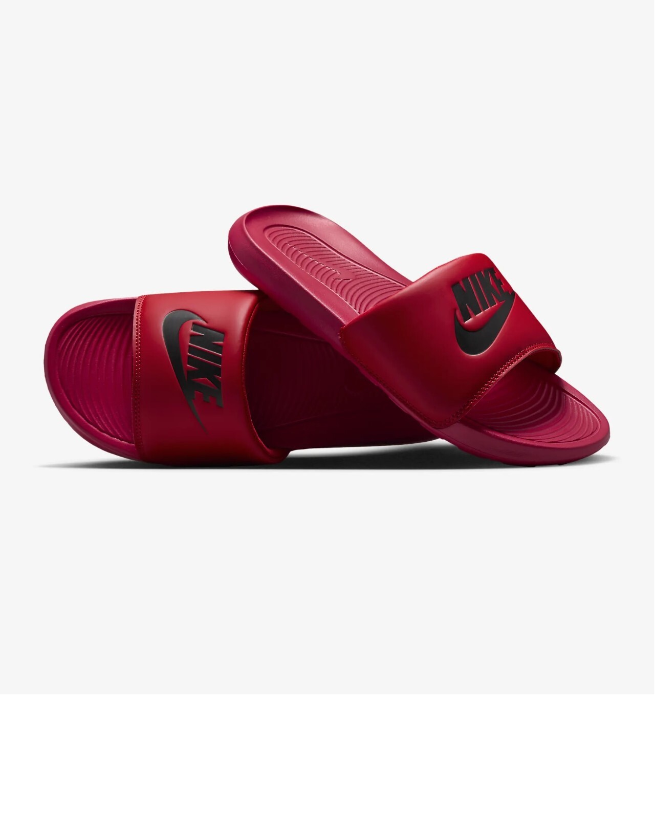 little burgundy nike slides