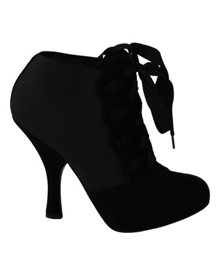 DOLCE & GABBANA DOLCE & GABBANA STIEFELETTEN AUS STRETCH-WILDLEDER - BOOTS - BLACK -SIZE 35