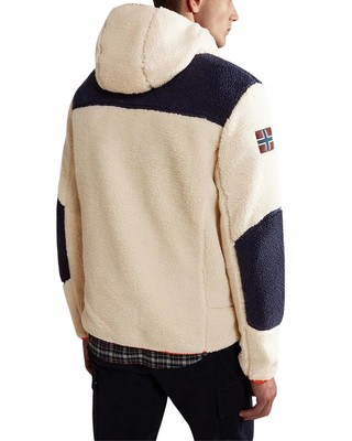 Pre-owned Napapijri Sweatshirt  Hoodie Man Polyester Beige/black/purple