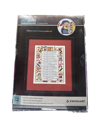 Zweigart Artiste Counted Cross Stitch Kit #1088798 IF A CHILD LIVES WITH 