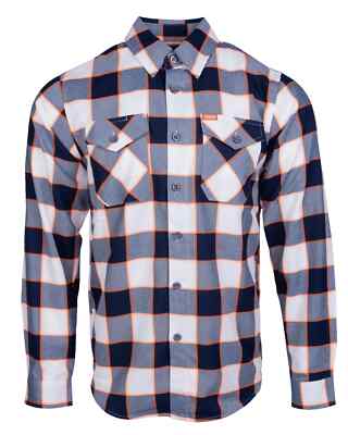 Dixxon Flannel Le Mans 10 YR Men's 2XL XXL White Black Neon Plaid Shirt