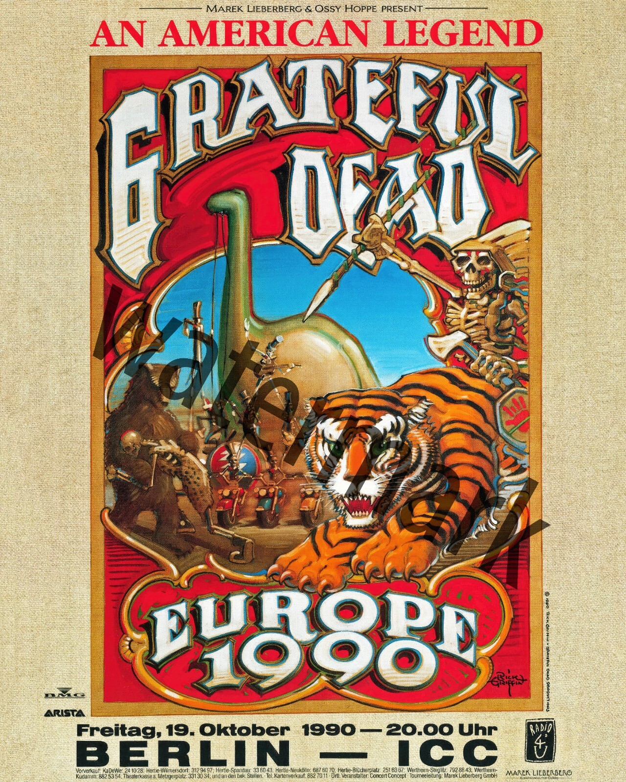 Grateful Dead 1990 Europe Concert Poster (8x10 Photo) | eBay