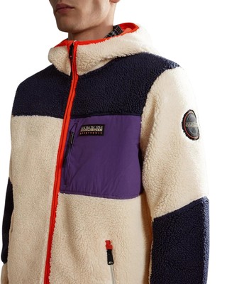 Pre-owned Napapijri Sweatshirt  Hoodie Man Polyester Beige/black/purple