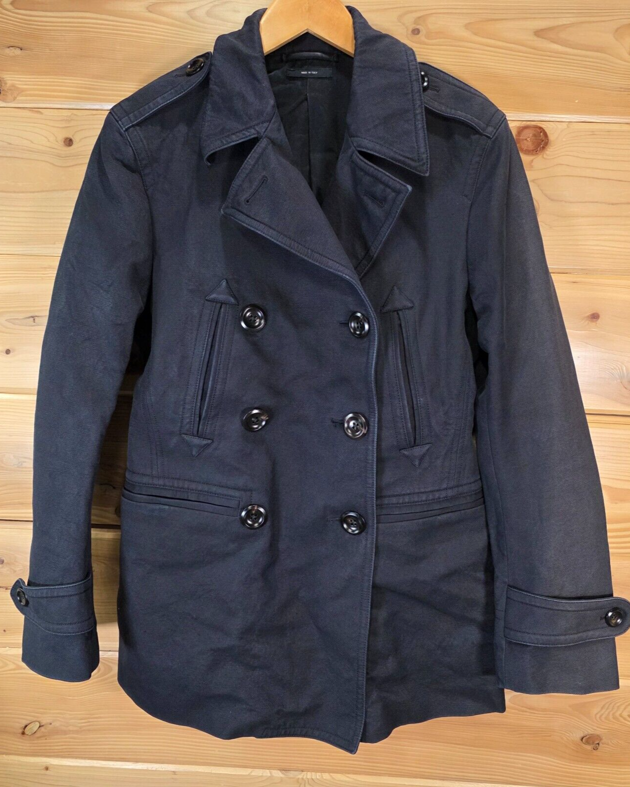 TOM FORD ネイビー ジャケット　46 TOM FORD Double Breasted PEA COAT Jacket Men Size 46 Navy