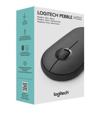Logitech Pebble M350 Bluetooth Wireless Mouse Graphite Windows MacOS Chrome Ipad