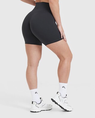 ONER ACTIVE Timeless High Waisted Shorts Ultimate Glute Separation Coal UK M NWT
