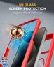 Miracase Magnetic for iPhone 15 Pro Max Case 6.7'' [Compatible with Magsafe] Full-Body Military Drop Proof for iPhone 15 ProMax Case with Built-in 9H Tempered Glass Screen Protector,Red