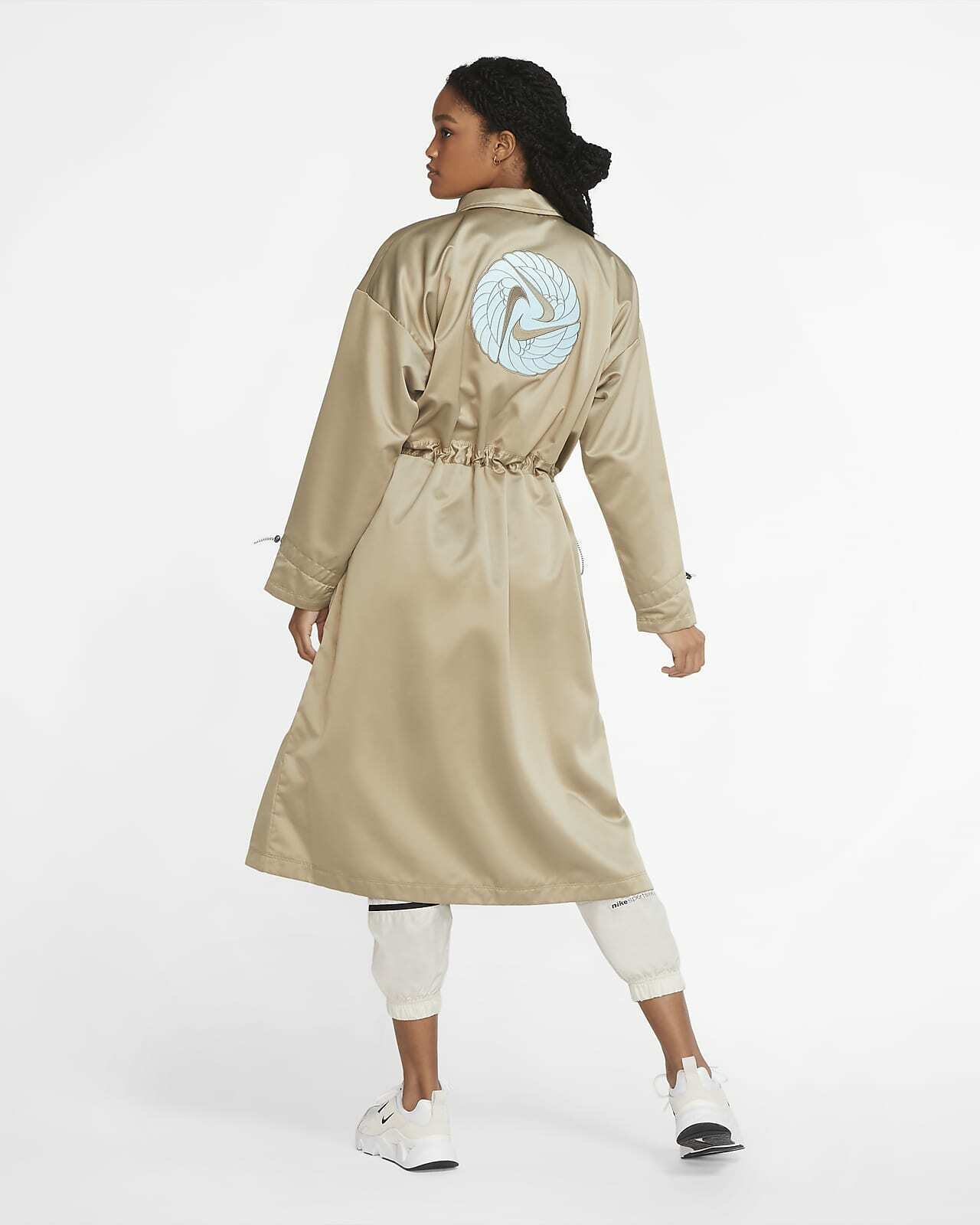 Nike CU5974-342 Icon Clash Satin Long Jacket Mystic Stone Nike CU5974-342 Icon Clash Satin Long Jacket Mystic Stone