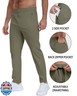 PARISDIARY 3 Pack Mens Athletic Hiking Pants with Zipper Pockets,Water Resistant Quick-Dry Lightweight Outdoor Sweatpants-Beige/Army Green/Khaki-S