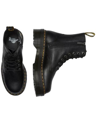 Pre-owned Dr. Martens Boots  Jadon ||| Black Pisa Woman Leather Black