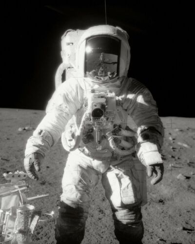 ALAN BEAN APOLLO 12 ASTRONAUT ON THE MOON SURFACE - 8X10 NASA PHOTO (EP-267)