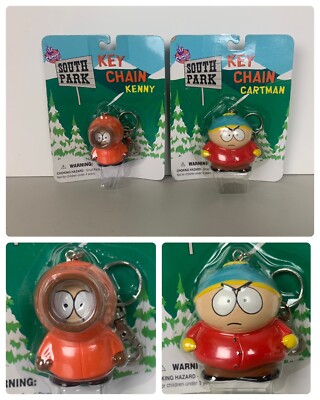 SOUTH PARK Cartman Kenny Keychain Comedy Central Brand New 1998 Lot Of 2