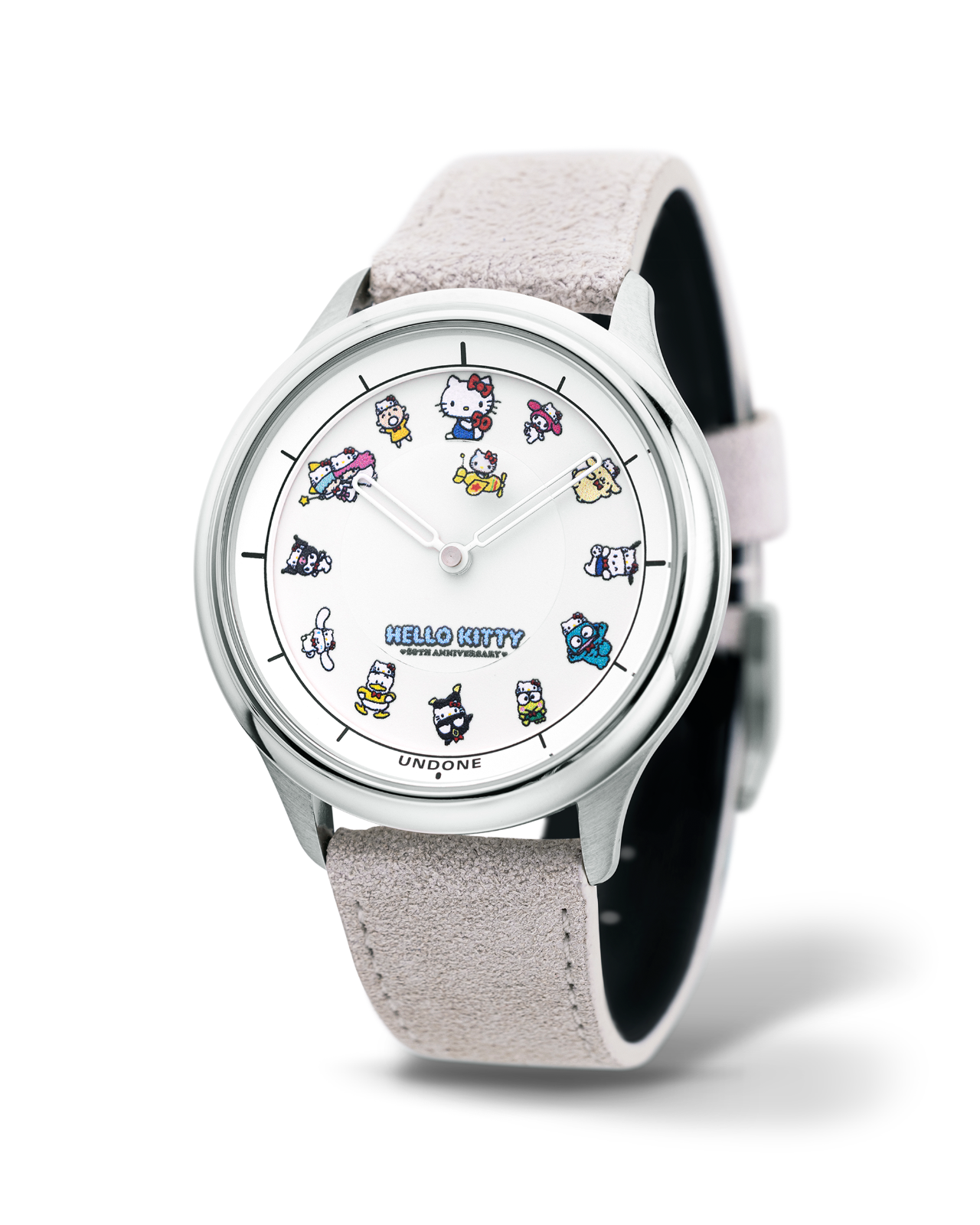 Pre-owned Undone Hello Kitty 50th Party Party  Wristwatch W/box,warranty Card