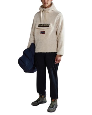 Pre-owned Napapijri Sweatshirt  Hoodie Man Polyester Cream In White