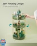 SONGMICS Makeup Organizer, 3-Tier Round Rotating Skincare Organizer Countertop, Customizable, Toiletries Vanity Organizer, Lazy Susan, Gift, Pale Green UJKA011C01