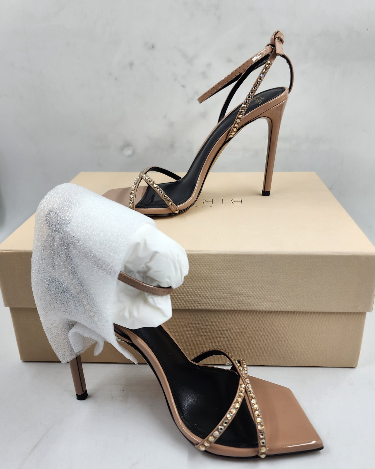ALEXANDRE BIRMAN Skye Vernice Ankle Strap Heels Women's 36.5/6.5US Rose Beige - Picture 6 of 22
