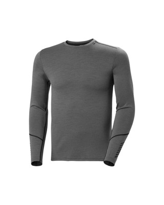 Helly Hansen Lifa Merino Midweight Crew Men's Shirt, Concrete, X-Large
