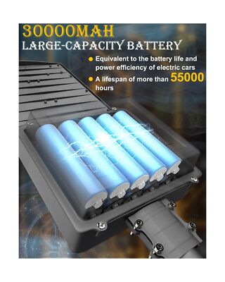 SL-7500W Solar Street Lights Outdoor, 400000LM Commercial Parking Lot Light D...