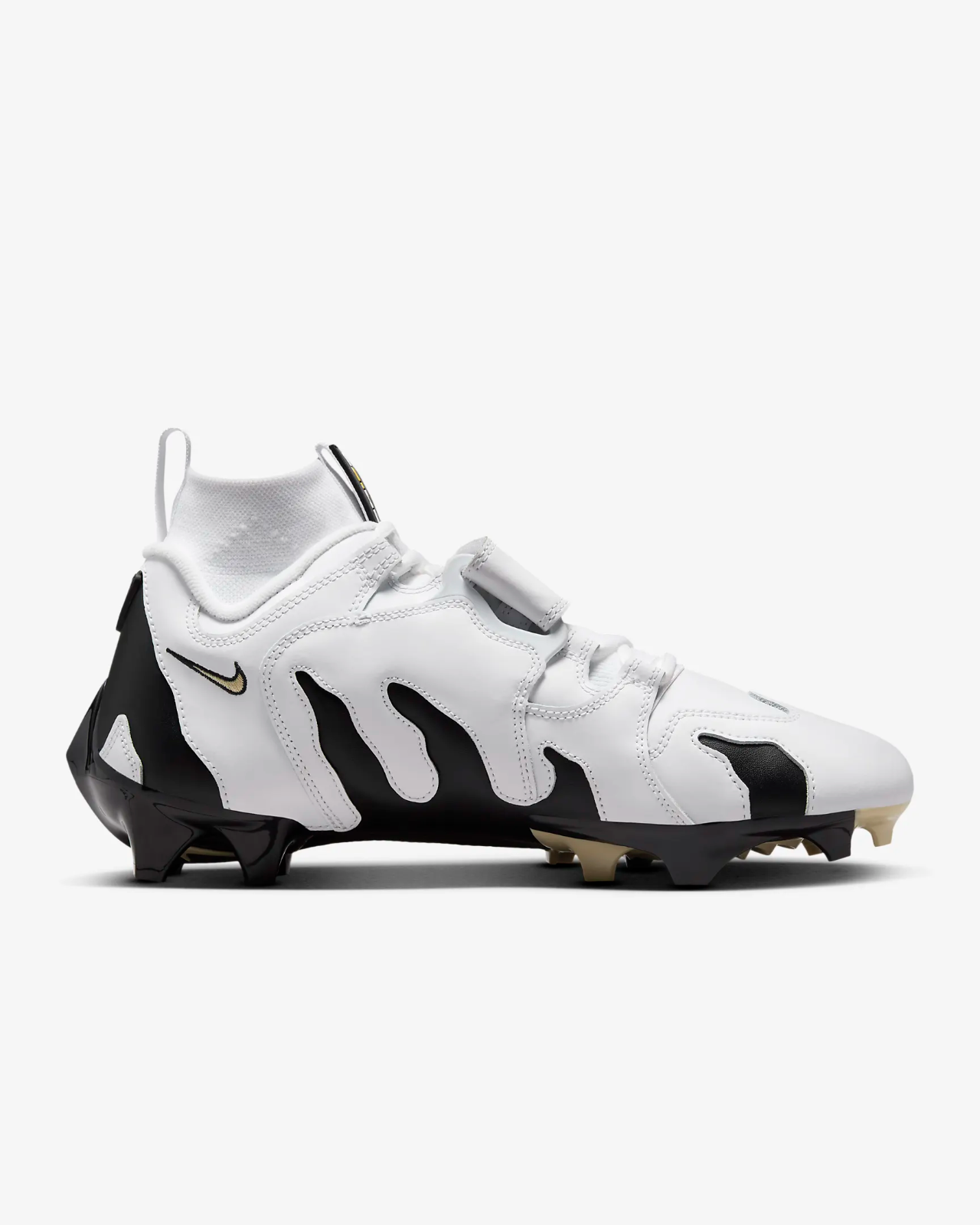 NIKE NIKE DIAMOND TURF 96 TD FOOTBALL CLEATS WHITE/BLACK/TEAM GOLD SIZE 10-12 HJ3360