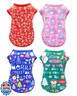 PET SHOW 4 Pack Christmas Dog Shirts for Large Dogs Tank Top Tee Red Green Xmas Santa Gnome T-Shirts Pets Holiday Party Sleeveless Vest Dog Clothes Boys Girls(XX-Large)