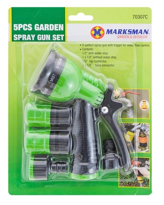 Hose Connector Adaptor 8 Dial Function Water Spray Gun Nozzle Set Garden Outdoor