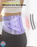 Rakiie Back Brace for Women, 9X Support System with Upgraded 3D Silicone Pad, Ergonomic Adjustable Lumbar Support for Pain Relief, Sciatica,Purple Size XL (Waist: 45.3