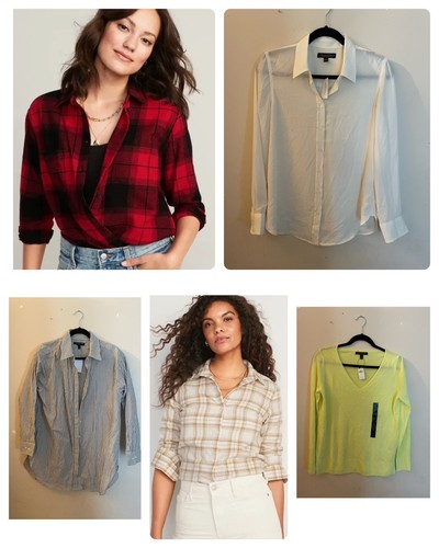 

Лот из 5 рубашек с длинными рукавами Banana Republic и Old Navy, размер, Multicolor