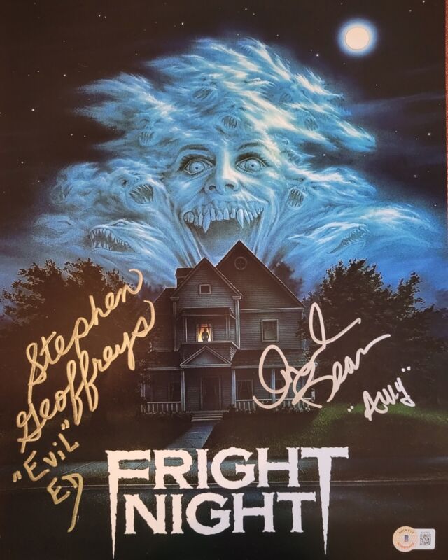 Amanda Bearse & Stephen Geoffreys Signed Fright Night 11x14 Poster Beckett Coa