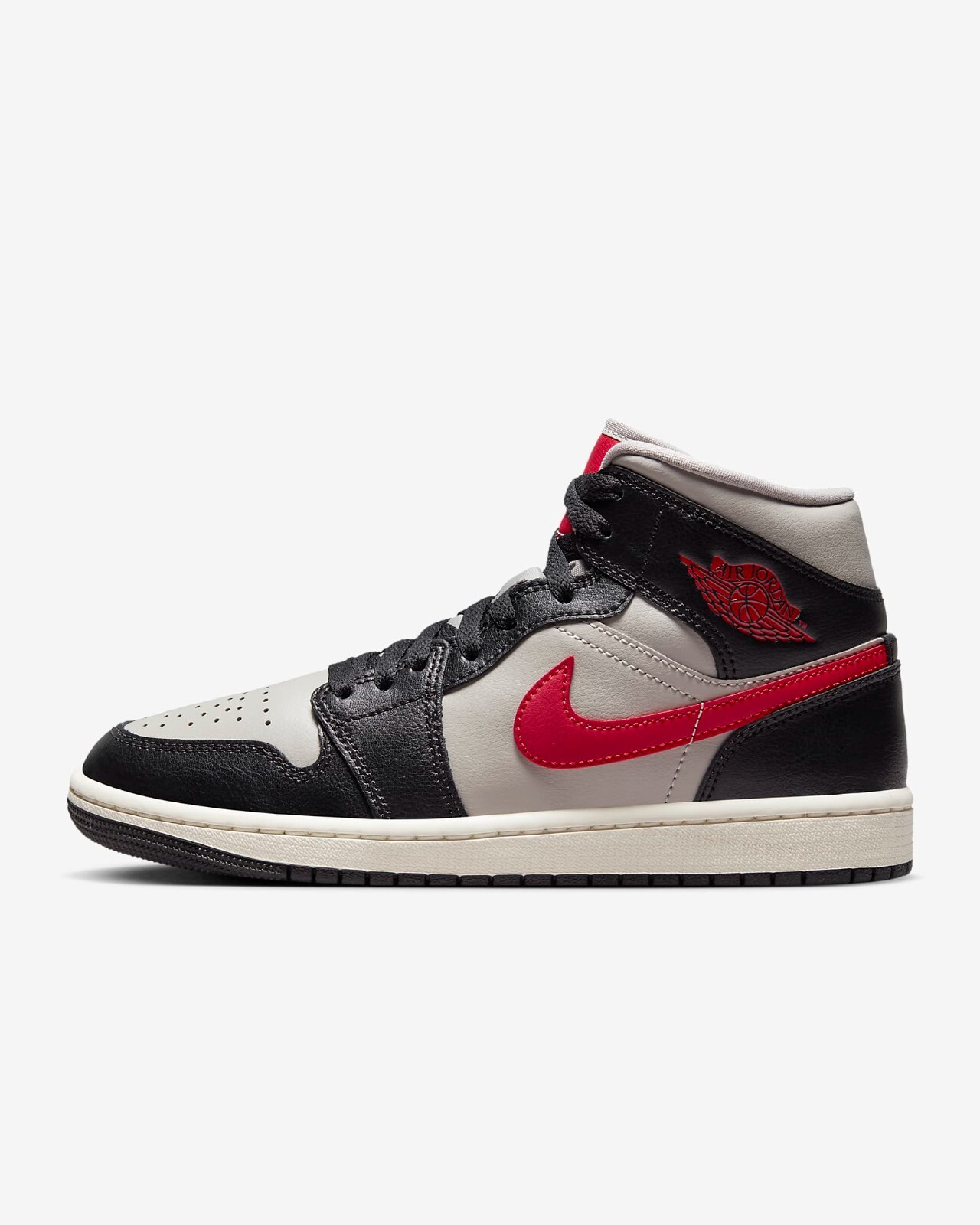 

Женские кроссовки Nike Air Jordan 1 Mid Black Sail Gym Red BQ6472-060 Expedied, Nike Air Jordan 1 Mid