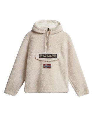 Pre-owned Napapijri Sweatshirt  Hoodie Man Polyester Cream In White