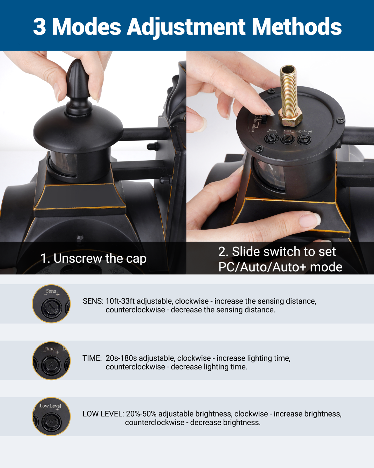 DEWENWILS 2-Pack Motion Sensor Outdoor Wall Lights Dusk to Dawn Exterior Lantern