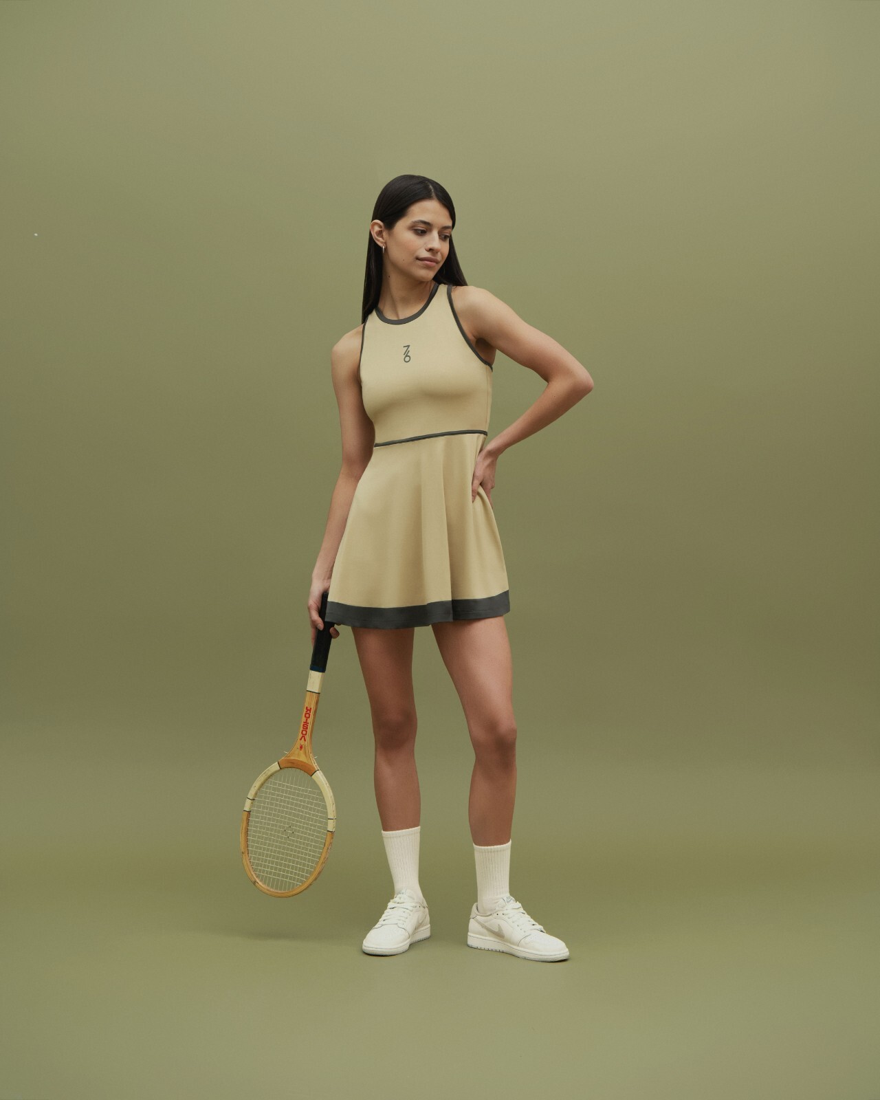 ★DIADORA★ Ermina Pleated Tennis Dress BEIGE D5122LOP35BGL CARB-YD927-WHT-24SM-Pleated-