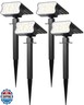 HGGH Solar Lights Outdoor Waterproof IP67, 60 LED 3 Lighting Modes Solar Spot Lights Outdoor for Yard Garden Pathway Landscape, Auto On/Off, Function 2 in 1(Cool White, 4 Pack)