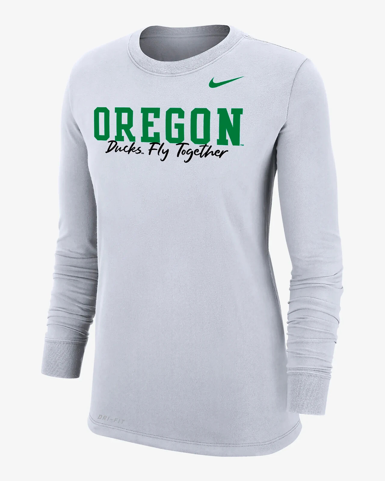 Новая женская футболка Nike Dri-Fit Oregon Ducks XL с длинным рукавом белого цвета