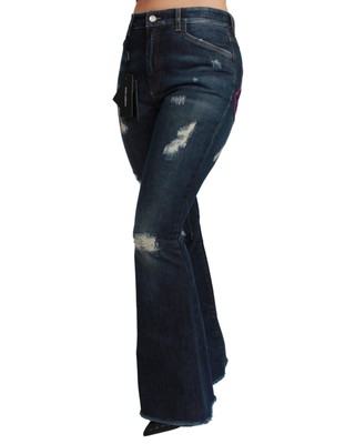 DOLCE & GABBANA DOLCE & GABBANA DENIM HIGH WAIST FLARE JEANS - PANTS - BLUE -SIZE 38