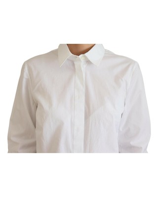 DOLCE & GABBANA DOLCE & GABBANA BAUMWOLL-OBERTEIL MIT LANGEN ARMELN UND KRAGEN - TOPS - WHITE