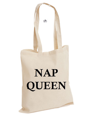 Nap Queen Tumblr Sleep Napping Pyjamas Cotton Tote Present Nightwear (NAP,BAG)
