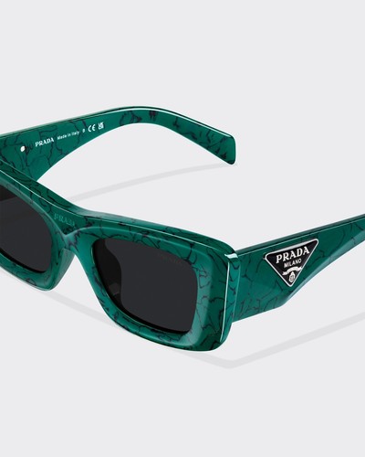 Pre-owned Prada Symbole Pr 13zs 16d5so Green Marble Grey Lems Women Sunglasses In Gray