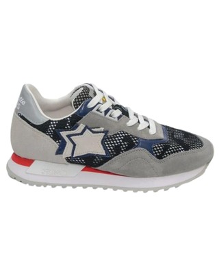 Pre-owned Atlantic Stars Low Shoes Dracoc Trainers Textile And Suede Grey/navy Man