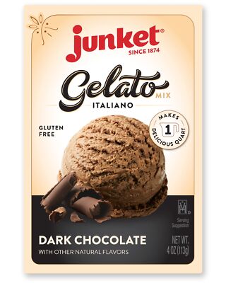 Junket Gelato Dark Chocolate Homemade Ice Cream Mix, 4 oz (Pack of 1)