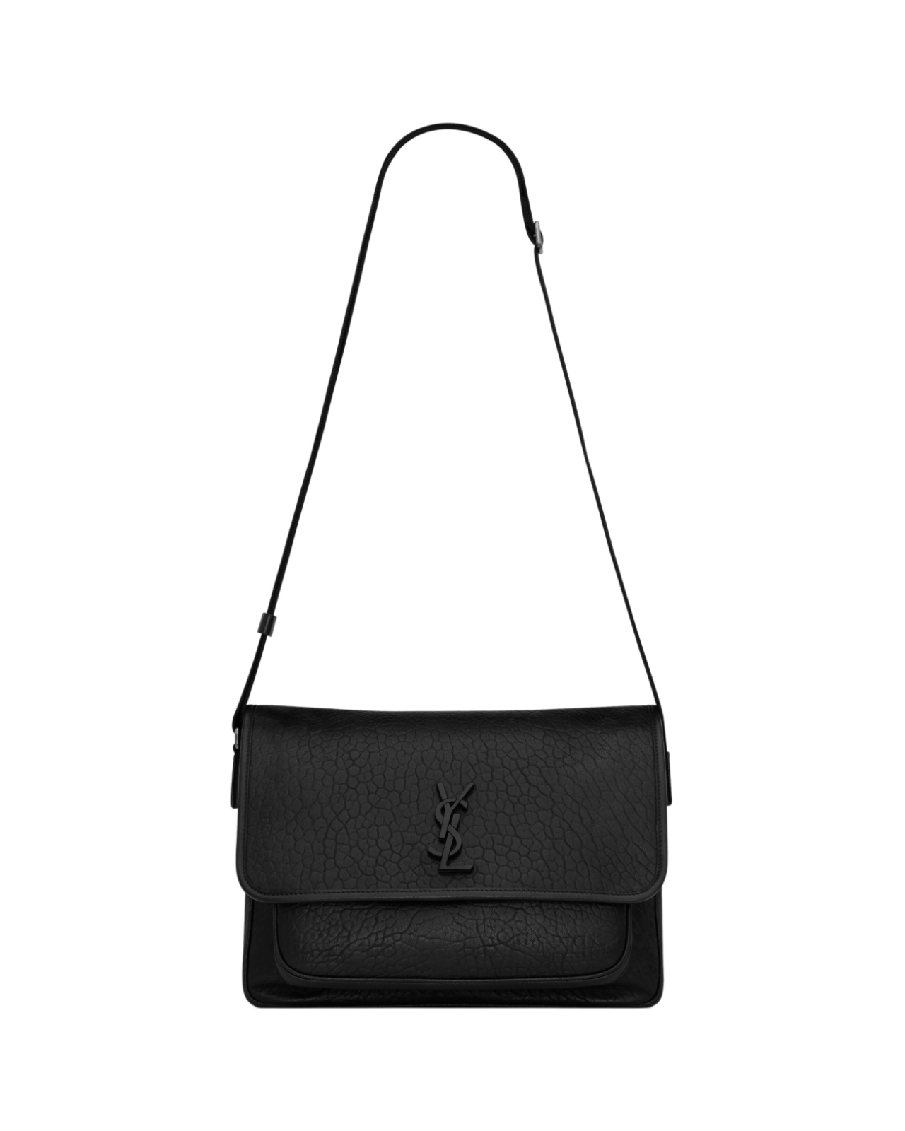 SAINT LAURENT Niki Medium $3100 Black Grained Leather