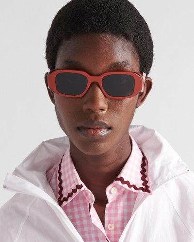 Pre-owned Prada Pr 17ws 12n5s0 Orange Red Black Dark Grey Unisex Authentic Sunglasses In Gray