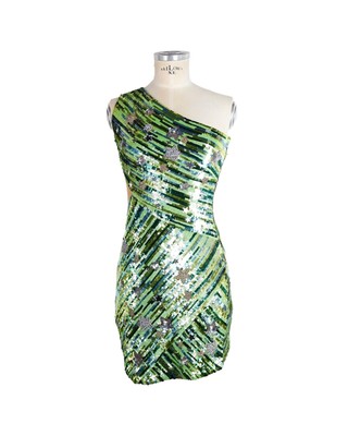 Pre-owned Elisabetta Franchi Sequin Dress With Glass Star Details - Dresses - Green