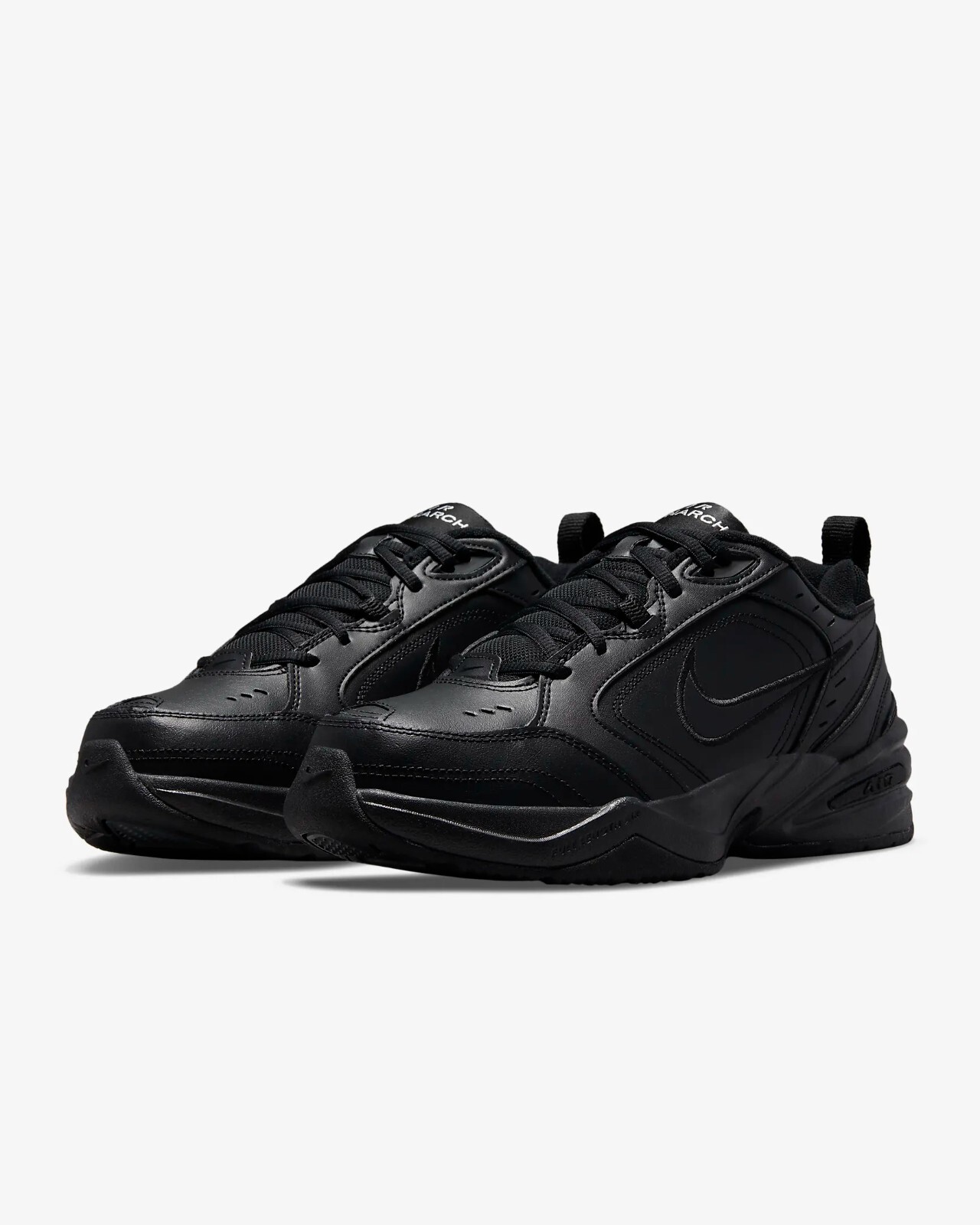 

Nike AIR MONARCH IV Мужские черные/черные повседневные комфортные кроссовки на шнуровке, Черный, Nike Air Monarch IV